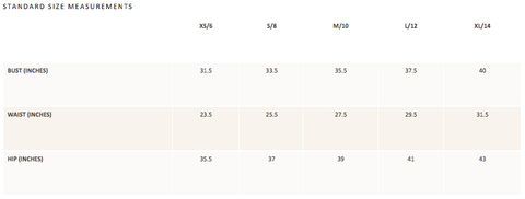 Standard Size Measurements