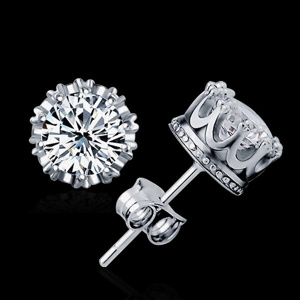 8 MM Round 2 Carat Cubic Zircon silver 