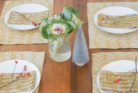 Gold Yellow Holiday Table Setting