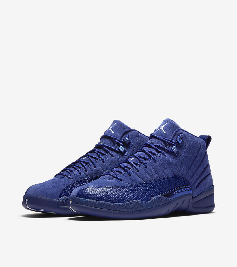 blue jordan 12 suede