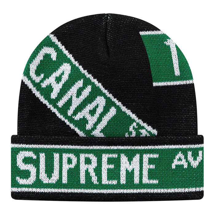 supreme street sign beanie