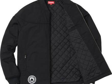 supreme thrasher poplin crew jacket black