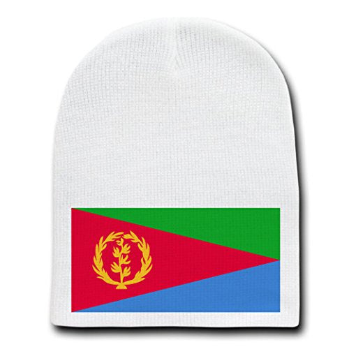 Eritrea - World Country National Flags - White Beanie Skull Cap Hat