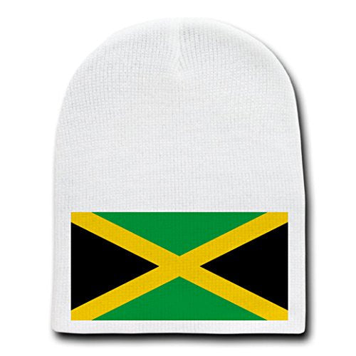Jamaica - World Country National Flags - White Beanie Skull Cap Hat