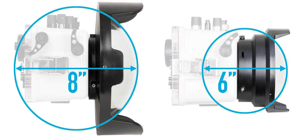 Dome port diameter for underwater use