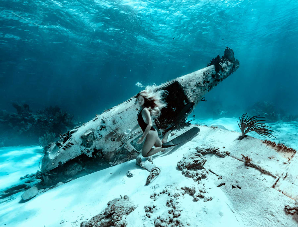 Airplane Wreck Bahamas by Elena Kalis with Ikelite Housing