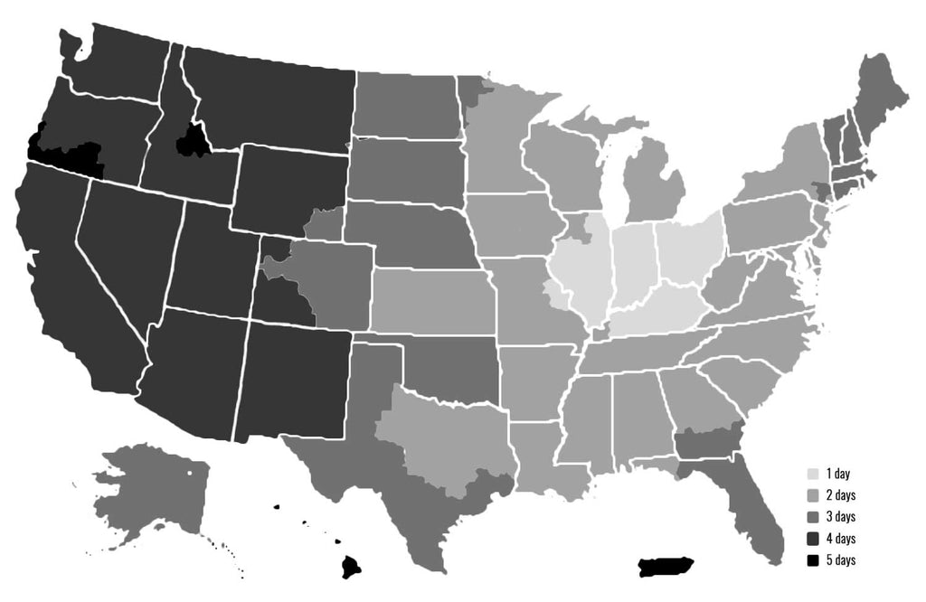 USA shipping map