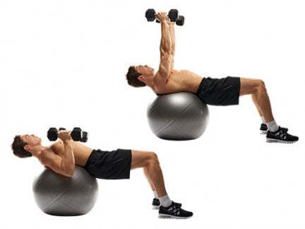 Dumbbell Chest Press on Swiss Ball