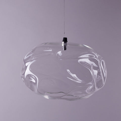 Rippled glass pendant light, by Hedayat