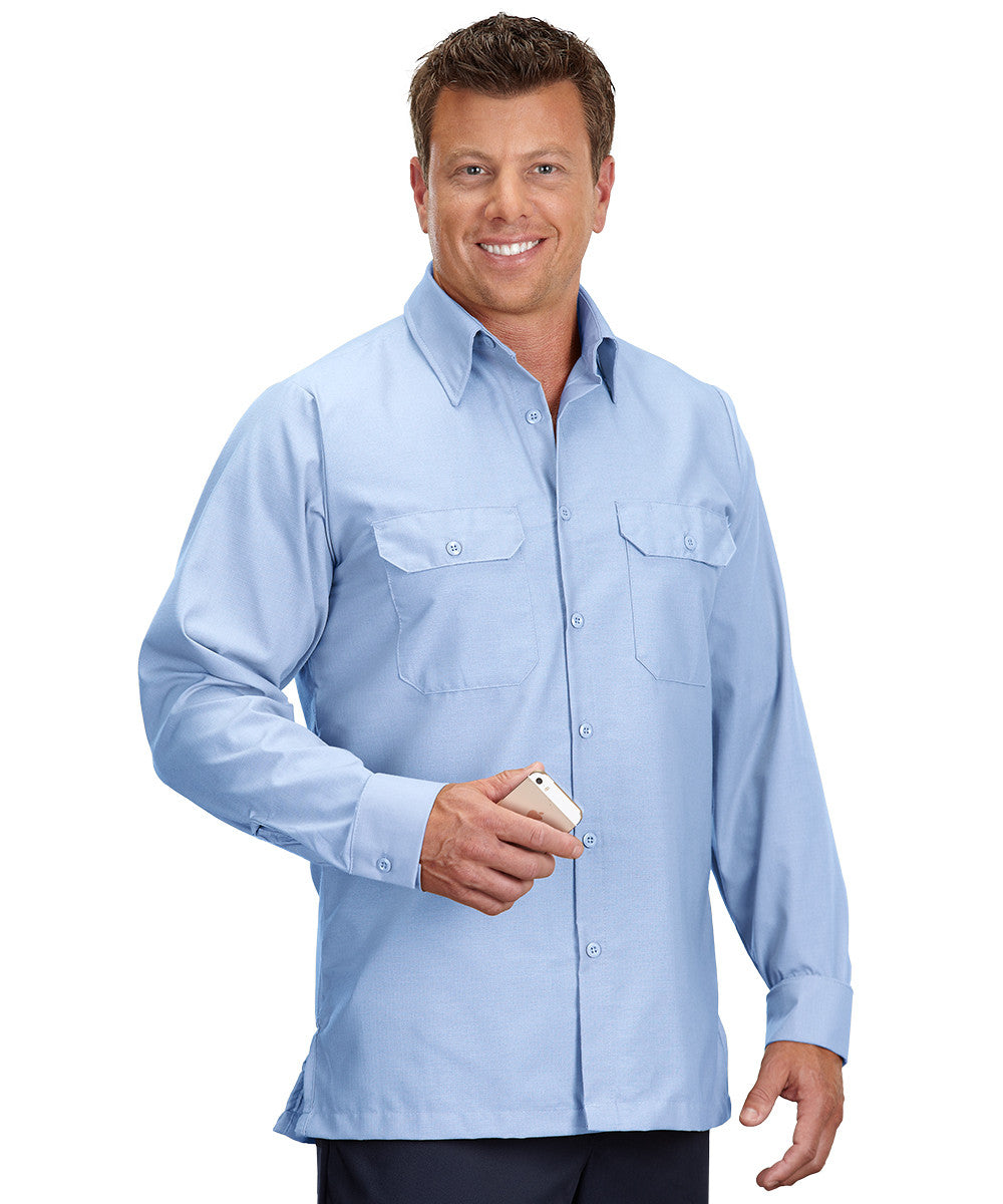Light Blue Solid Ripstop Shirt Shown in UniFirst Uniform Rental Service Catalog