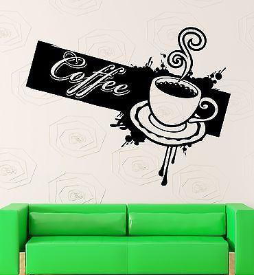 Wall Stickers Vinyl Decal Cup of Coffee Coffee Shop Bar Kitchen (ig2276)