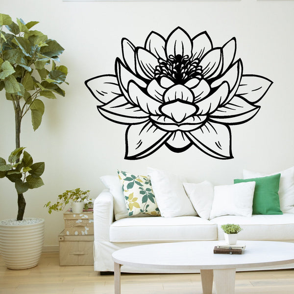 Lotus Flower Buddha Yoga Studio Meditation Decor Vinyl ...