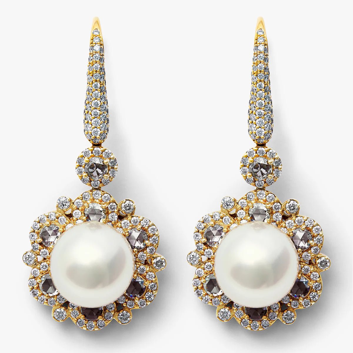 Autore South Sea Pearl & Diamond Earrings - Aurum Jewels