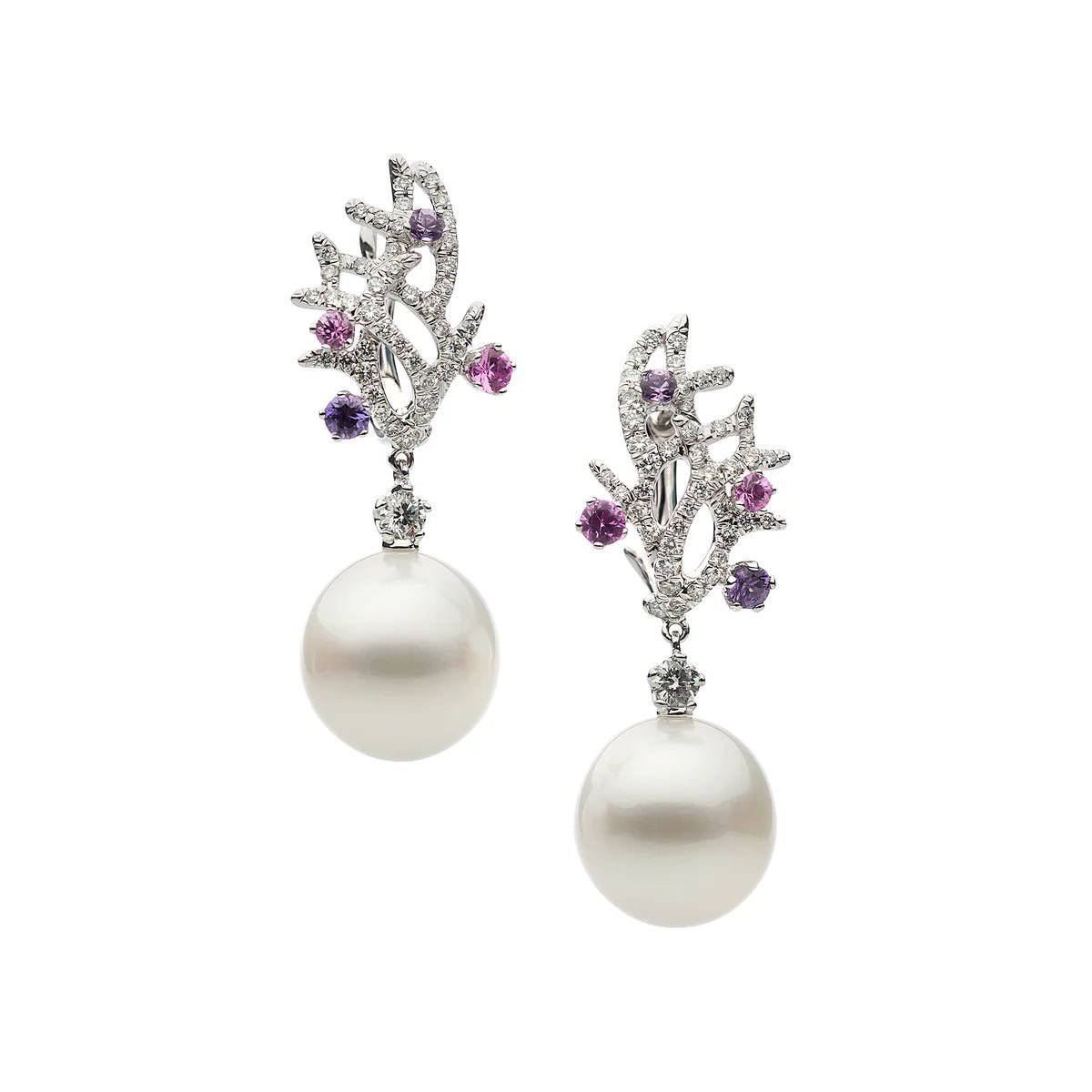 Autore Violet Coral South Sea Pearl Earrings - Aurum Jewels