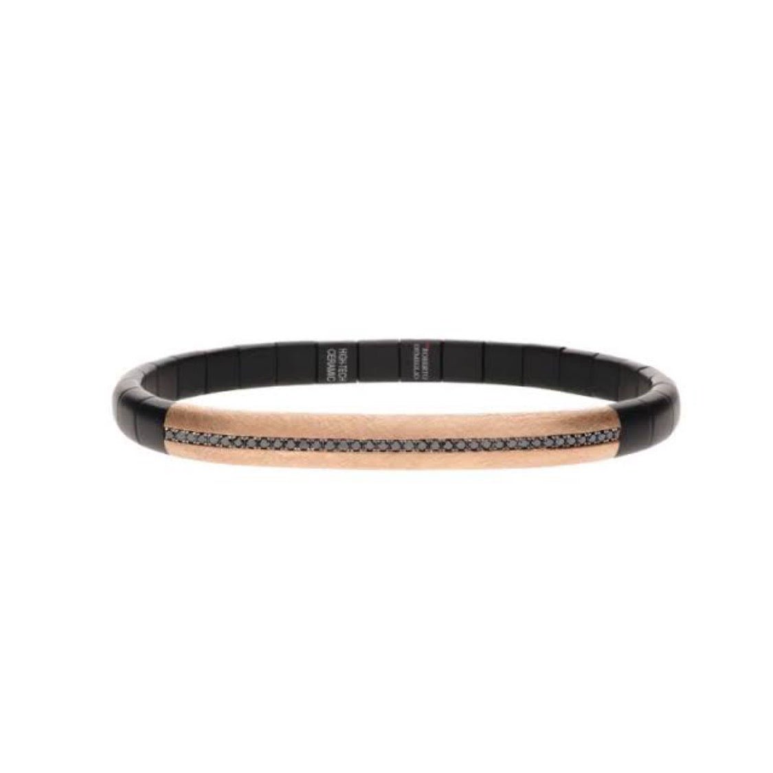 Roberto Demeglio Black Ceramic, Rose Gold & Diamond Bracelet - Aurum Jewels