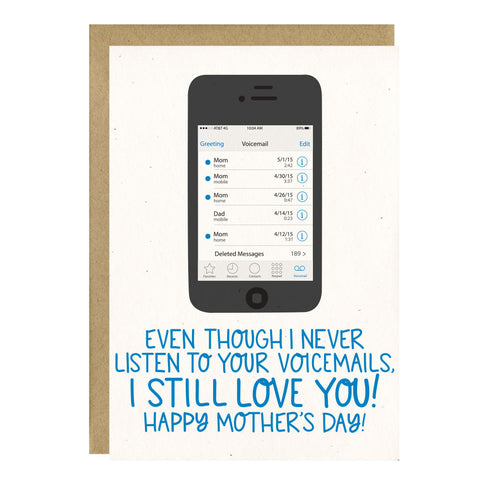 Voicemail Funny Mother's Day Card by Little Lovelies Studio
