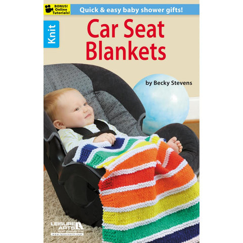 LEISURE ARTS-Knit Car Seat Blankets. - Happy Ewe