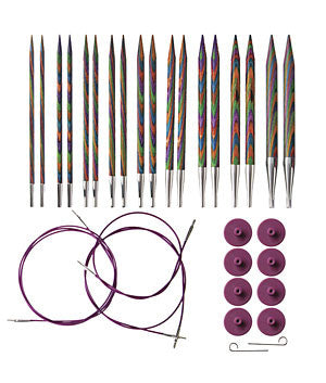Knit Picks Options Interchangeable Rainbow Wood Circular Knitting Needle Set - Happy Ewe