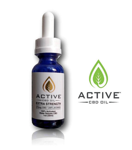 Active CBD Oil 275 mg Extra Strength Water Soluble Tincture: Unflavored