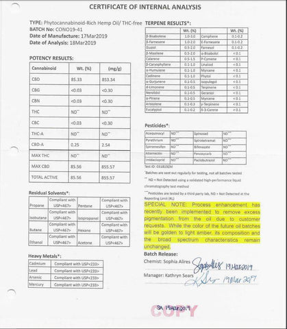 our base oil test