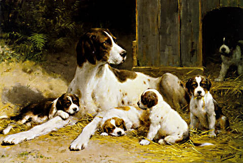 Eerelman-A Pointer And Her Puppies
