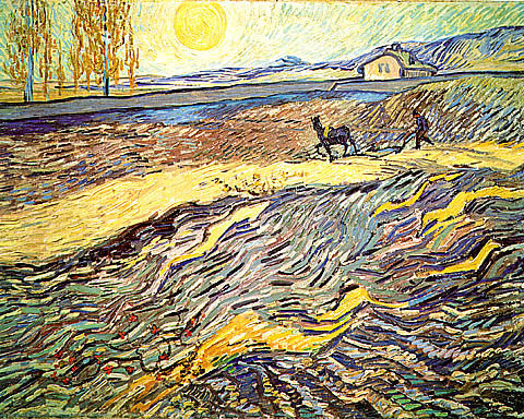 Vincent Van Gogh-Enclosed Field With Ploughman