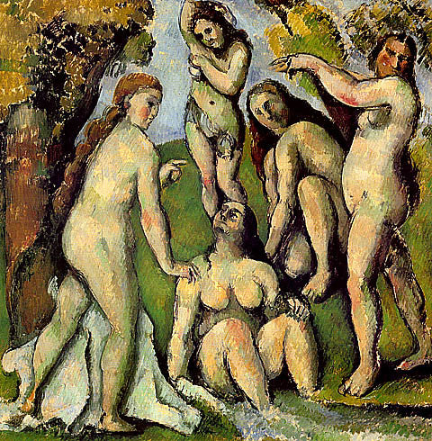 Paul Cezanne-Five Bathers