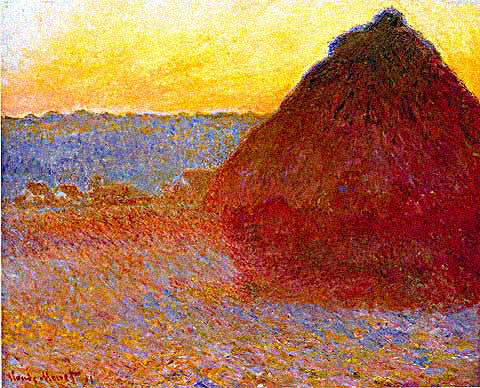 Claude Monet-Grainstack Sunset
