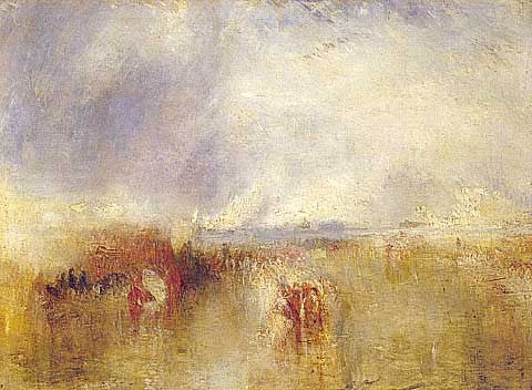 Joseph Mallord William Turner-Procession of Boats with Distant Smoke