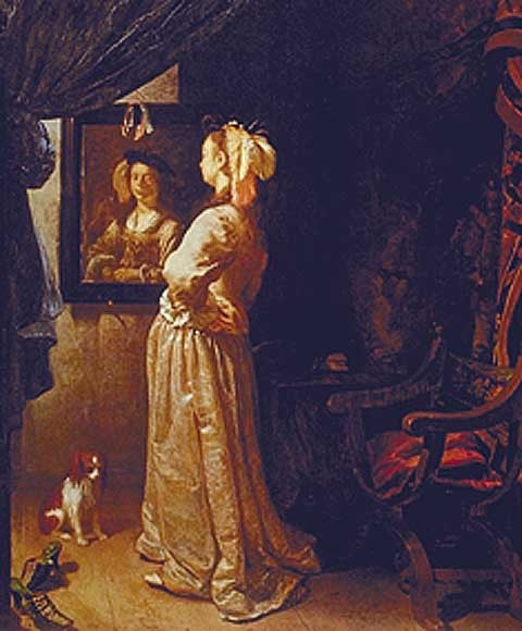 Van Mieris-Lady Looking In Mirror