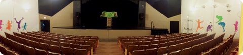 Inside of theater, stage
