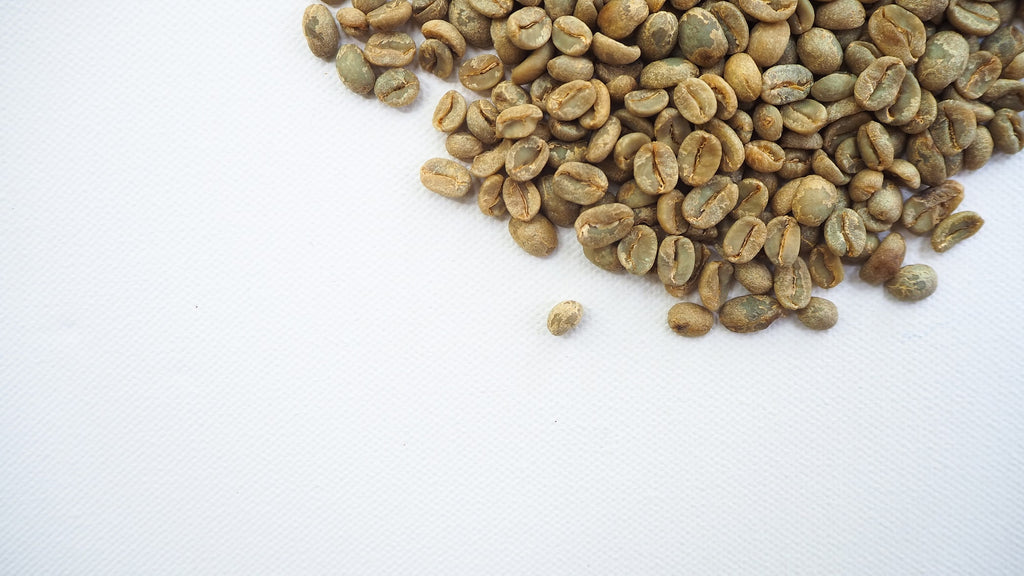 Green Coffee Beans with White Background