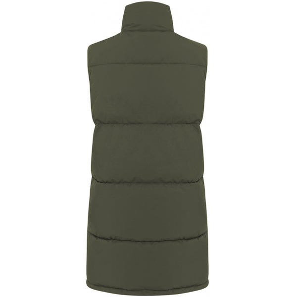green puffer vest