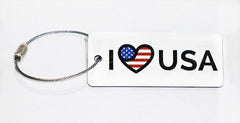 Full Color I LOVE USA - Heart Shape - YourBagTag