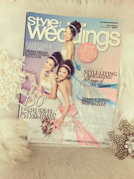 Gioielli's headpieces featured in Style: Weddings Singapore Issue 13 cover.