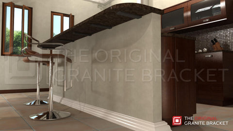 Hidden Countertop supports by The Original Granite Bracket™