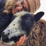 Sarah Pope with Finn Sheep