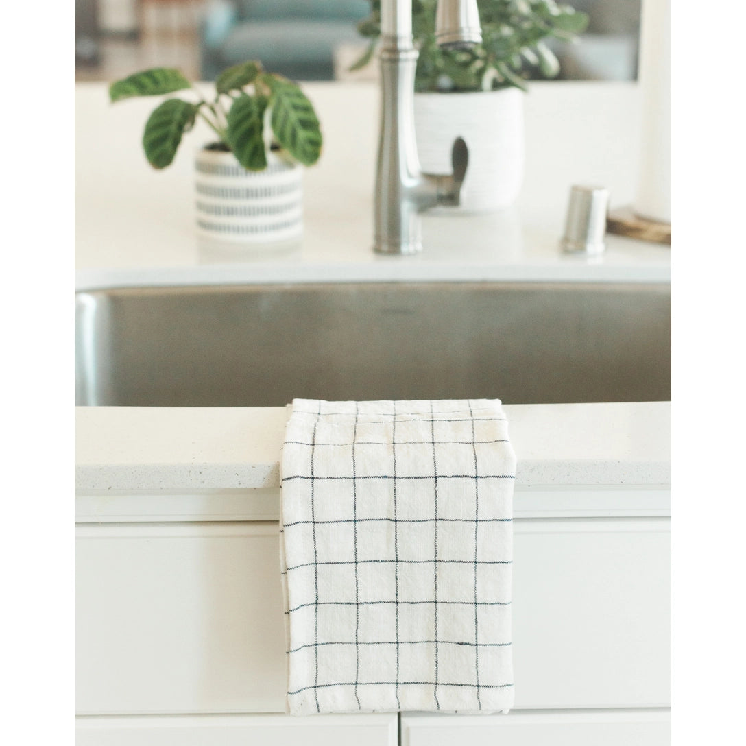stone washed linen tea towel