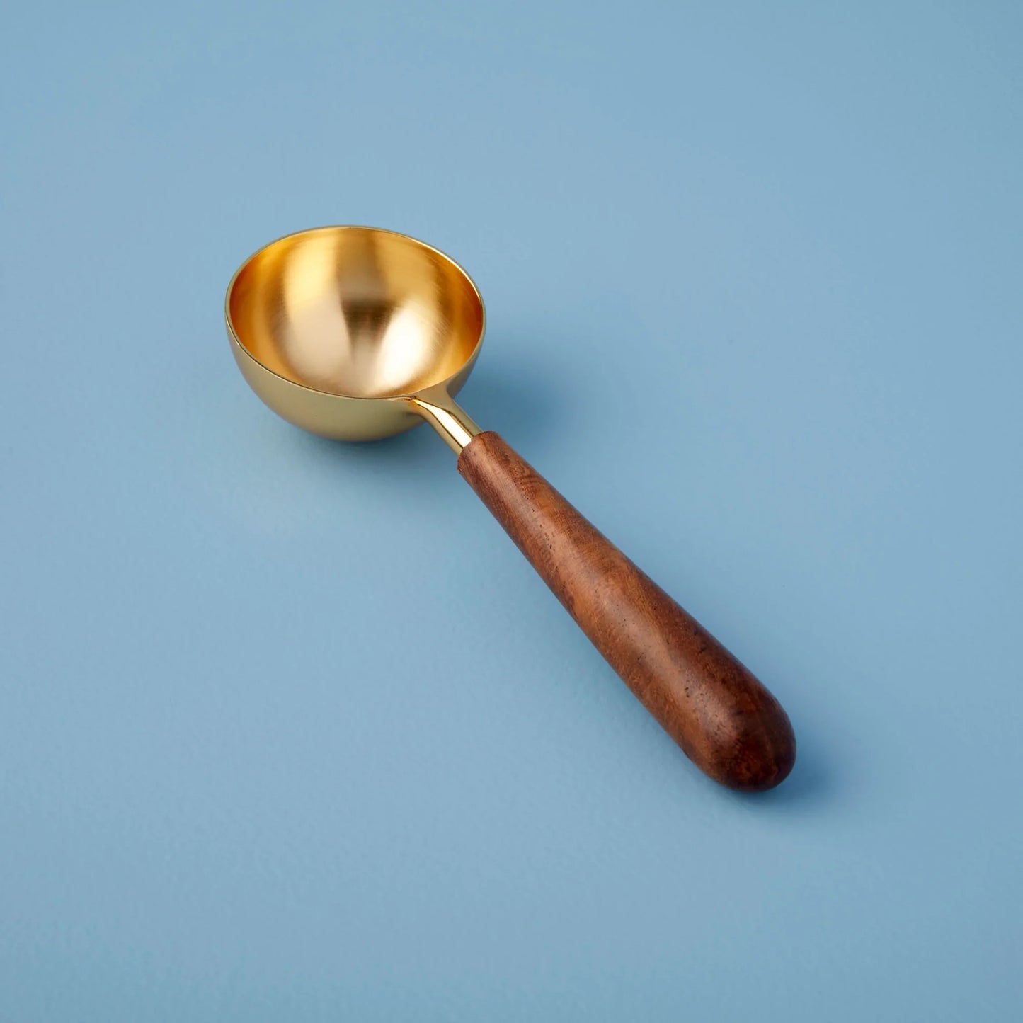 gold & wood coffee scoop