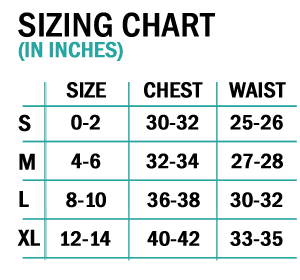 women's tank size chart