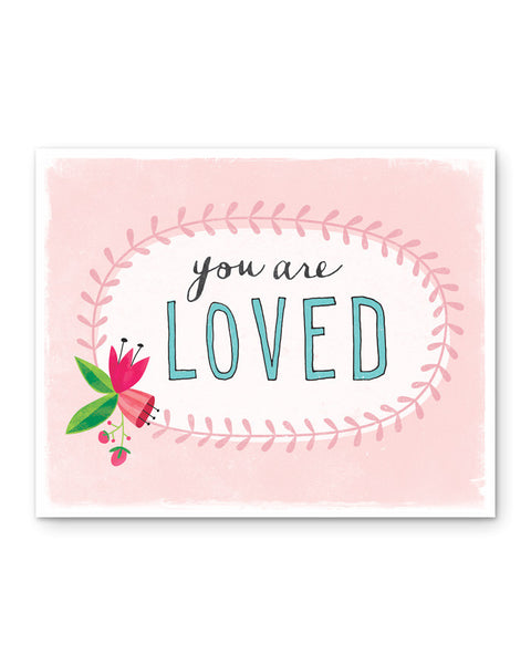 You Are Loved Art Print | Pink