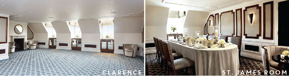 Claridge's Clarence Room and St. James Room wedding reception areas