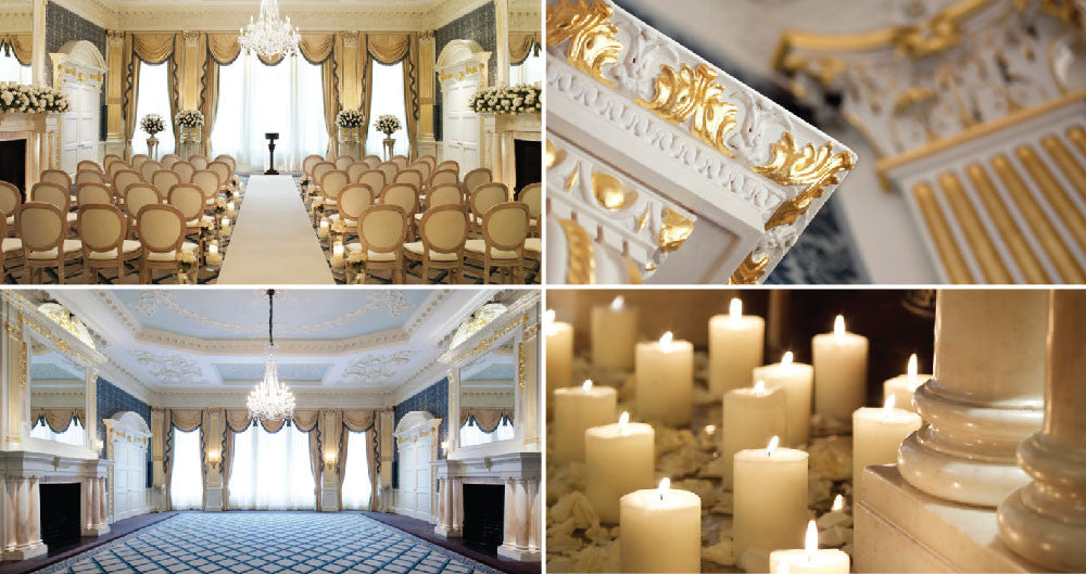 Claridge's Drawing Room wedding reception space and details