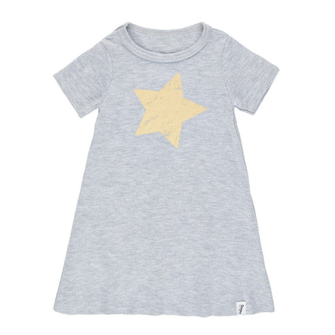 Happy Star Dress Grey Melange
