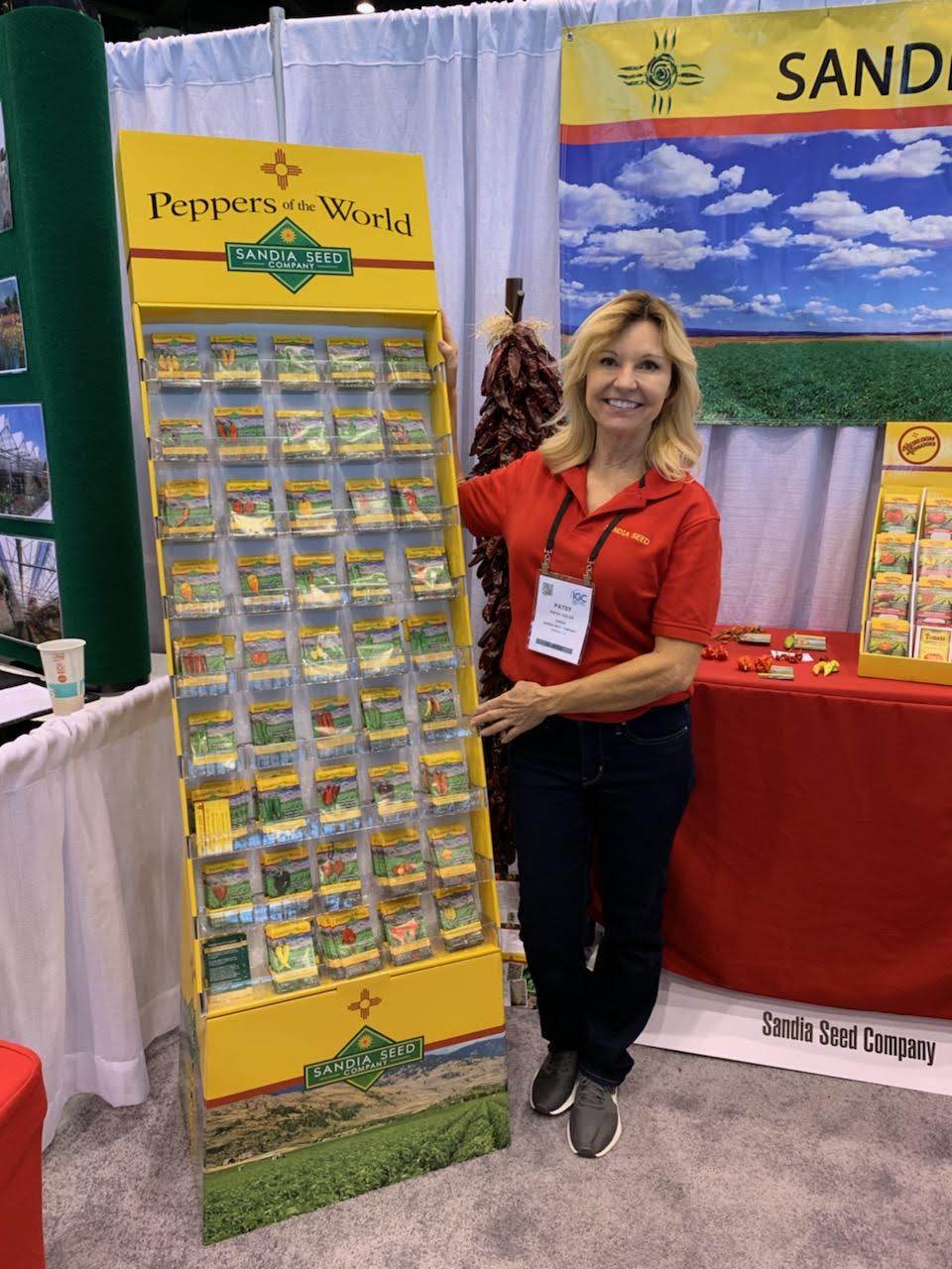 Patsy, owner of Sandia Seed at the Independent Garden Center Association Show in Chicago