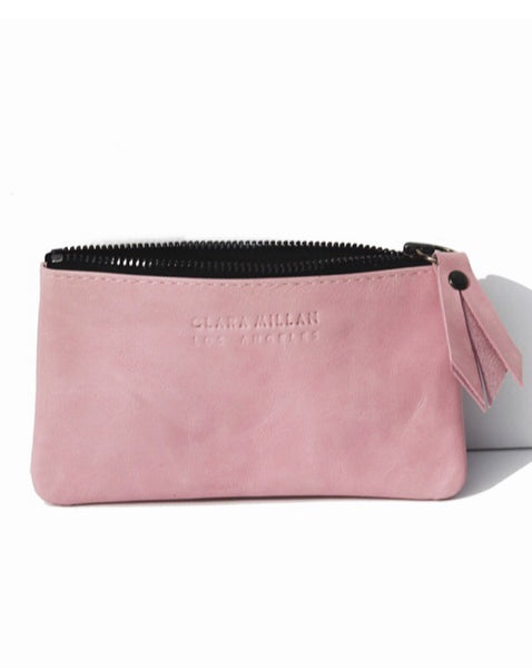 pink leather bag