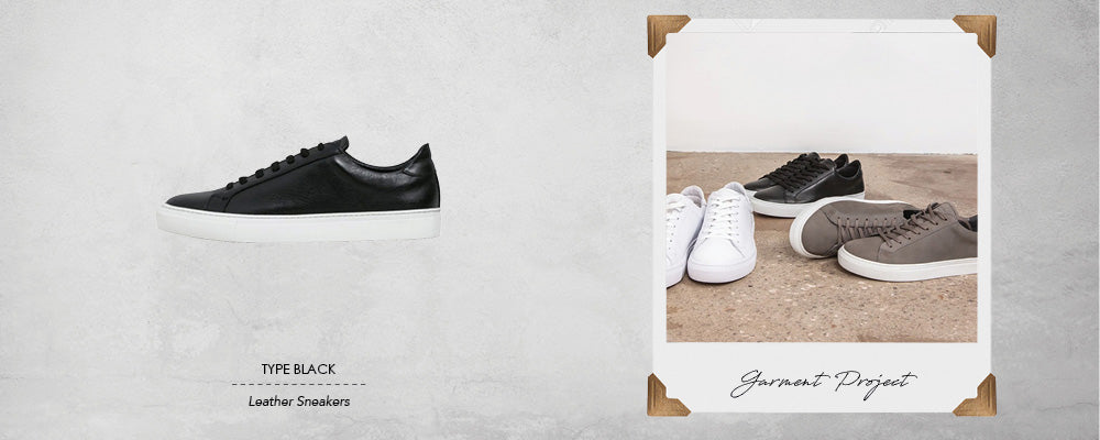 Garment Project Type Black Leather Sneakers