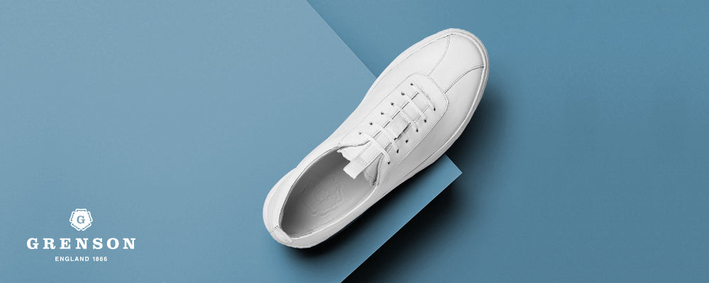 Grenson White Leather Oxford Sneaker