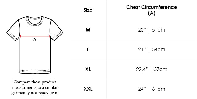 Size Chart Crew Neck Supima Cotton T-shirt