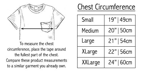 Size Chart Crew Neck Modal-Blend Pocket T-shirt